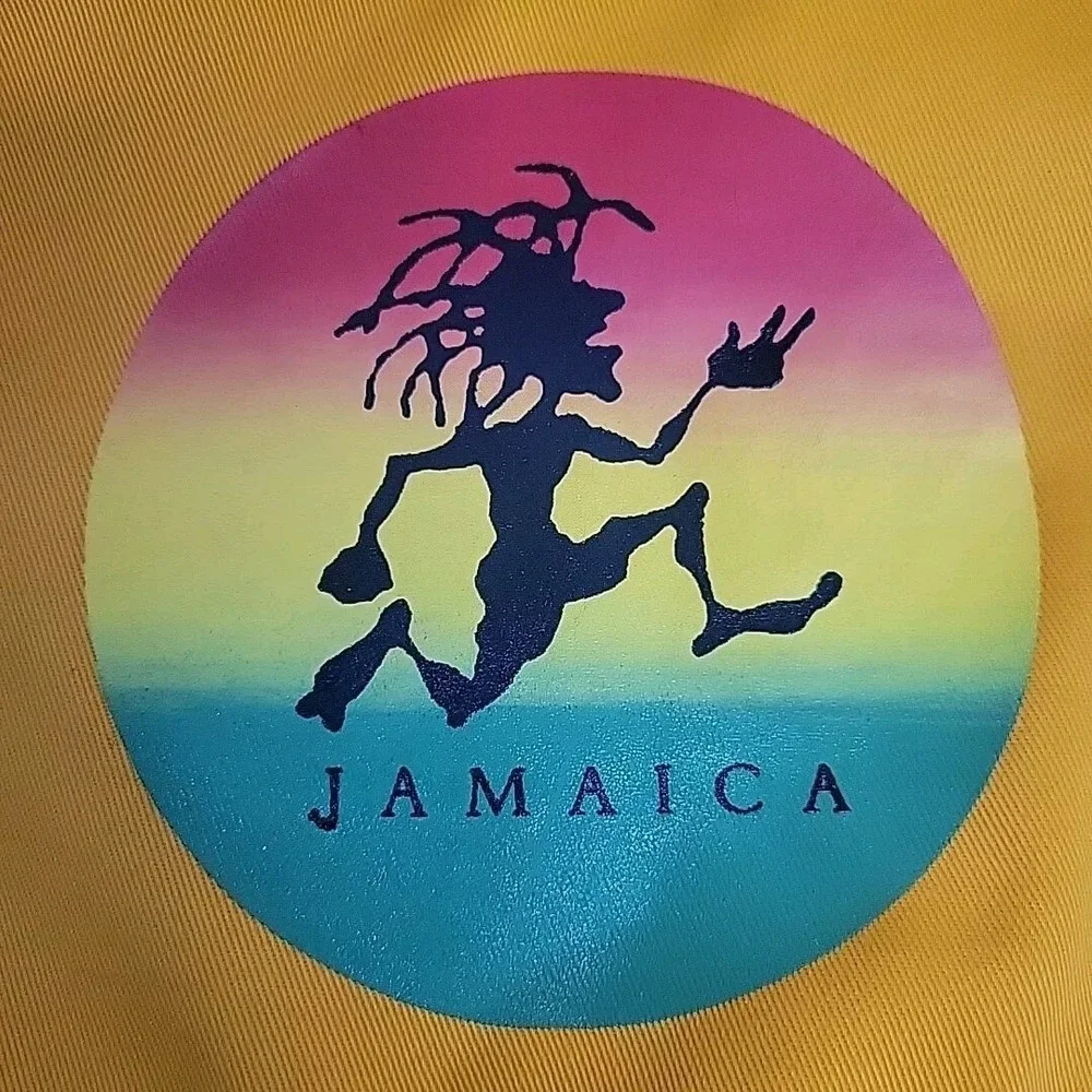 Jamaica‎ Rasta Drawstring Bag Knapsack Running Man Canvas Rastafarian Rastafari